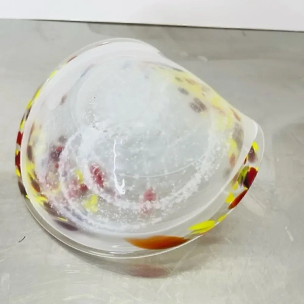 Murano Style Millefiori Clear Swirl Yellow Red White Twist End 7.25